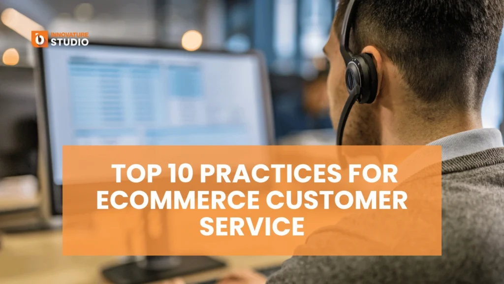 Professional offering proactive ecommerce customer service solutions via headset in an office setting.
