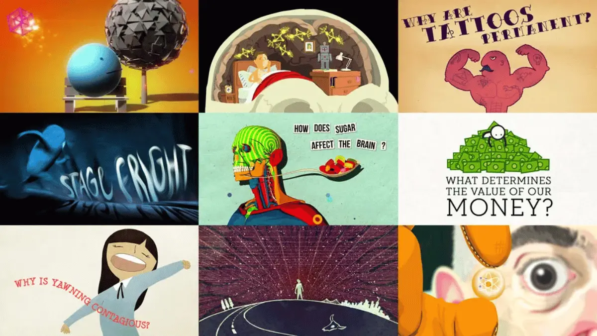 TED-Ed produces animated educational shorts with catchy visuals
